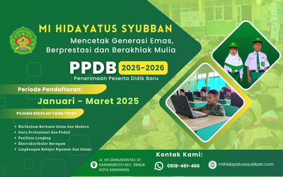 Penerimaan Peserta Didik Baru (PPDB) MI Hidayatus Syubban Tahun Ajaran 2025/2026